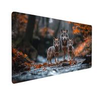 Alfombrilla Ratón XXL 700 x 300 x 3 MM Impermeable Gaming Mousepad Lobo Alfombrilla Raton Río Mejorar la Precisión y la Velocidad, Tapete Escritorio para Oficina Hogar Regalo Hombre model-7593