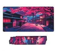 Alfombrilla Raton XXL 700 x 300 x 3 mm, Mouse Pad Grande Gaming, Alfombrilla de Raton Calle Japonesa Mousepad Lavable Desk Mat para Juegos Y Oficina, Impermeable y Antideslizante (Paisaje) -MP1543