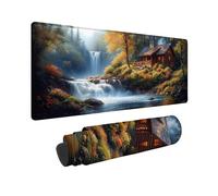 Alfombrilla Ratón XXL 700 x 300 x 3MM Alfombrilla Ratón Verde Rural, Mouse Pad Lavable con Base de Goma Antideslizante, Mousepad con Bordes Cosidos para PC Gamer, Portátil, Oficina, Regalo -TL33GB