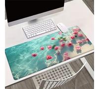 Alfombrilla Ratón XXL 700x300x2mm, Rosas de mar Alfombrilla Escritorio Gaming Cómoda, Grande Mouse Pad con Base de Goma Antideslizante y Bordes Cosidos para Gamer, Oficina, Hogares