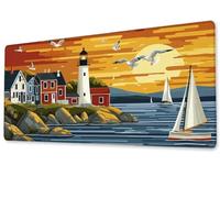 Alfombrilla Ratón XXL 700x300x3 mm Mouse Pad Grande Gaming Pueblo Pequeño Alfombrilla Escritorio,Tapete Escritorio con Bordes Cosidos, Impermeable Antideslizante Ordenador Desk Mat, PC, Oficina zj-241