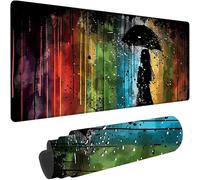 Alfombrilla Ratón XXL 700x300x3 mm, Negro Mouse Pad Dibujos Animados Alfombrilla Escritorio con Bordes Cosidos Diseño, Base de Goma Antideslizante Gaming Mousepad para Teclado Y Raton, Juegos w-63