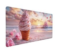 Alfombrilla Ratón XXL 700x300x3mm, Alfombrilla Ratón Castillo Mouse Pad Rosa Mousepad con Bordes Cosidos, Impermeable Tapete Escritorio Accesorios Escritorio para Jugadores, Oficina, Regalo -lsy2603VO