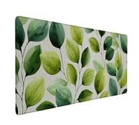 Alfombrilla Ratón XXL 700x300x3mm, Alfombrilla Ratón Verde Mouse Pad Hojas Mousepad con 3MM Bordes Cosidos, Impermeable Tapete Escritorio Accesorios Escritorio para Jugadores, PC, Oficina -bby25092G