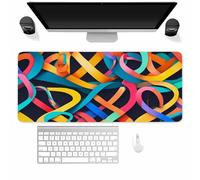 Alfombrilla Ratón XXL 700x300x3mm, Cinta de Colores Alfombrilla Escritorio Gaming Cómoda, Grande Mouse Pad con Base de Goma Antideslizante y Bordes Cosidos para Gamer, Oficina, Hogares