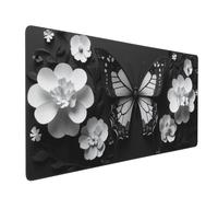 Alfombrilla Ratón XXL 700x300x3mm Mouse Pad Grande Gaming,Mousepad Goma Antideslizante Bordes Cosidos Alfombrilla ratón,Mejora la precisión y la Velocidad,para Jugadores,Oficina Mariposa Negra J-5926