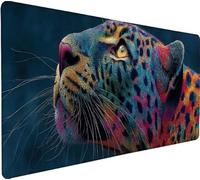 Alfombrilla Ratón XXL 700x300x3mm, Mousepad Negro,Leopardo Gaming Mouse Pad Impermeable, Bordes Cosidos, Grande Mousepad con Base de Goma Antideslizante, Accesorios Escritorio Regalos Hombres 4-FR26