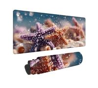 Alfombrilla Ratón XXL 70x30cm, Alfombrilla Ratón MarróN Mouse Pad Estrella De Mar Mousepad con Bordes Cosidos, Impermeable Tapete Escritorio Accesorios Escritorio para Jugadores, Oficina -hjw2601N9