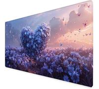 Alfombrilla Ratón XXL 70x30cm, Alfombrilla Ratón PúRpura Mouse Pad Amar Mousepad con Bordes Cosidos, Impermeable Tapete Escritorio Accesorios Escritorio para PC, Oficina, Regalo Mujer -yym2509PI