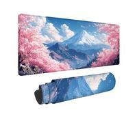 Alfombrilla Ratón XXL 70x30cm, Alfombrilla Ratón Rosa Mouse Pad Monte Fuji Mousepad con 3MM Bordes Cosidos, Impermeable Tapete Escritorio Accesorios Escritorio para Jugadores, Oficina -hjw2601F3
