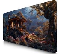 Alfombrilla Ratón XXL 70x30cm Paisaje Mouse Pad Gaming XXL Protector Escritorio, Desk Mat Casas Resiste Salpicaduras, Bordes Cosidos, Superficie Especial, Oficina Accesorios Mousepad Familia F0-452