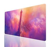 Alfombrilla Ratón xxl 70x30x0.3CM, Impermeable Alfombrilla Escritorio Torre Eiffel, Ciudad Mouse Pad con Base de Goma Antideslizante, Protector Escritorio para Portatil Teclado Gamer Raton Model-11982