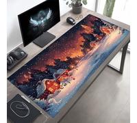 Alfombrilla Ratón XXL 80 x 30 cm, Mouse Pad Negro Paisaje Alfombrilla Escritorio con Superficie Suave y Base de Goma Antideslizante, Gaming Mousepad Mejora La Precisión y La Velocidad PjY973 H-P