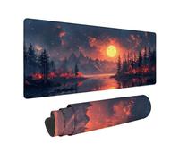 Alfombrilla Ratón XXL 800 x 300 mm, Alfombrilla Ratón Negro Mouse Pad Luna Mousepad con Base de Goma Antideslizante, Impermeable Tapete Escritorio para Gamers, PC y Portátil, Regalo Mujer -zjn25092E