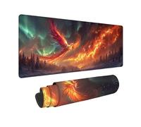 Alfombrilla Ratón XXL 800 x 300 mm, Alfombrilla Ratón Rojo Mouse Pad FéNix Mousepad con Base de Goma Antideslizante, Impermeable Tapete Escritorio para Gamers, PC y Portátil, Regalo Mujer -zjn2509DT