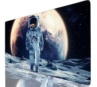 Alfombrilla Ratón XXL 800 x 300 mm Blanca Mouse Pad Gaming Astronauta Tapete Escritorio Grande, Protector Escritorio Impermeable para Oficina, Protector Mesa Ordenador, Regalo Dia de la Madre W6-548