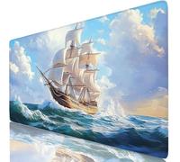 Alfombrilla Ratón XXL 800 x 300 mm Bote Mouse Pad Gaming Blanca Tapete Escritorio Grande, Protector Escritorio Impermeable para Oficina y Familia, Protector Mesa Ordenador, Alfombrilla Gamer W6-540
