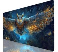 Alfombrilla Ratón XXL 800 x 300 mm Búho Mouse Pad Gaming Azul Tapete Escritorio Grande, Protector Escritorio Impermeable para Oficina, Protector Mesa Ordenador, Alfombrilla Gamer Antideslizante W6-638