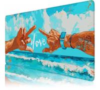 Alfombrilla Ratón XXL 800 x 300 x 3 mm, Alfombrilla Escritorio, Vista Al Mar Grande Protector de Mesa con Base de Goma Antideslizante y Bordes Cosidos, Impermeable Desk Mat(Dibujos Animados) L-x2935