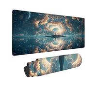 Alfombrilla Ratón XXL (800 x 300 x 3 mm), Azul Mouse Pad Cielo Patrón, Impermeable Alfombrilla Escritorio con Base de Goma Antideslizante Mousepad Bordes Cosidos Mouse Pad para PC -zzg2505TP