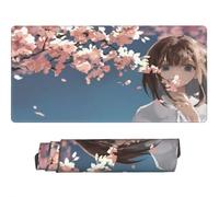 Alfombrilla Raton XXL 800 x 400 x 3 mm, Mouse Pad Grande Gaming, Alfombrilla de Raton Anime Mousepad Lavable Desk Mat para Juegos Y Oficina, Impermeable y Antideslizante (Cerezos Japoneses) -MP73