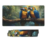Alfombrilla Raton XXL 800 x 400 x 3 mm, Mouse Pad Grande Gaming, Alfombrilla de Raton Pareja de Loros Mousepad Lavable Desk Mat para Juegos Y Oficina, Impermeable y Antideslizante (Selva) -MP1351