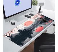 Alfombrilla Ratón XXL 800x300x3 mm Mouse Pad Grande Alfombrilla Escritorio Antideslizante con Bordes Cosidos Alfombrilla de Ratón Gaming para Jugadores PC Oficina (Paisaje Japón)