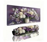 Alfombrilla Ratón XXL 800x300x3mm, Alfombrilla Escritorio Púrpura Mouse Pad Spray Flores Protector Escritorio Accesorios Gaming,Base de Goma Impermeable Antideslizante con Duraderas para Gaming W1-536