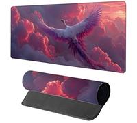 Alfombrilla Ratón XXL 800x300x3mm, Alfombrilla Escritorio Rosa Mouse Pad Gaming PáJaro, Tapete Escritorio con Bordes Cosidos, Antideslizante Desk Mat Grande para Accesorios Gaming Regalo 6-8302