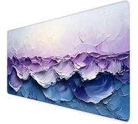 Alfombrilla Ratón XXL 800x300x3MM Alfombrilla Ratón PúRpura Estilo De Pintura Al óLeo, Mouse Pad Impermeable Antideslizante Base de Caucho, Protector Grande Accesorios Gaming, para Oficina -XZ89L