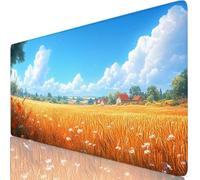 Alfombrilla Ratón XXL 800x300x3mm Campo de Trigo Mouse Pad Gaming XXL Protector Escritorio, Precisión y Velocidad en Juegos, Antideslizante Mousepad Superficie de Tejido para Ratón, Paisaje Y8-787