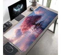 Alfombrilla Ratón XXL 800x300x3mm, Mouse Pad áRbol Rosa Alfombrilla Escritorio con Superficie Suave y Base de Goma Antideslizante, Gaming Mousepad Mejora La Precisión y La Velocidad PjY9863 T-8