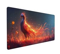 Alfombrilla Ratón XXL 800x300x3mm, Rojo Alfombrilla Escritorio Base de Goma Antideslizante, Gaming Mouse Pad Superficie Suave, Mousepad Bordes Cosidos, PC Oficina Gaming, Regalo Hombre, Phoenix 7-5695
