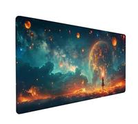 Alfombrilla Ratón XXL 800x300x3mm, Sunset Alfombrilla Escritorio Base de Goma Antideslizante, Gaming Mouse Pad Superficie Suave, Mousepad Bordes Cosidos, PC Oficina Gaming, Regalo Hombre, Elfos T-2384