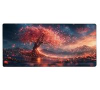 Alfombrilla Ratón XXL 800x300x3mm, Tapete Rato áRbol,Flor Gaming Mouse Pad Impermeable, Bordes Cosidos, Grande Mousepad con Base de Goma Antideslizante Protector de Escritorio Accesorios Decor J-HP41