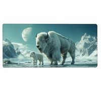 Alfombrilla Ratón XXL 800x300x3mm, Tapete Rato Buey,Iceberg Gaming Mouse Pad Impermeable, Bordes Cosidos, Grande Mousepad con Base de Goma Antideslizante para Protector de Escritorio Accesorios R-4339