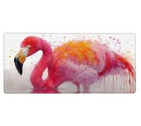 Alfombrilla Ratón XXL 800x300x3mm, Tapete Rato Flamingo,Animal Gaming Mouse Pad Impermeable, Bordes Cosidos, Grande Mousepad con Base de Goma Antideslizante Protector de Escritorio Accesorios B-WV47