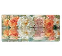 Alfombrilla Ratón XXL 800x300x3mm, Tapete Rato Flor,Planta Gaming Mouse Pad Impermeable, Bordes Cosidos, Grande Mousepad con Base de Goma Antideslizante para Protector de Escritorio Accesorios L-DH93