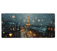 Alfombrilla Ratón XXL 800x300x3mm, Tapete Rato ParíS,Nieve Gaming Mouse Pad Impermeable, Bordes Cosidos, Grande Mousepad con Base de Goma Antideslizante para Protector de Escritorio Accesorios A-M280