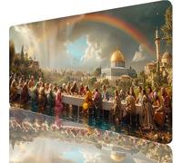 Alfombrilla Ratón XXL 800x300x3mm, Verde Alfombrilla Escritorio, Gaming Mouse Pad Mejora la Precisión y la Velocidad, Mousepad con Base de Goma Antideslizantek, Regalo Mujer, La úLtima Cena 7-8072