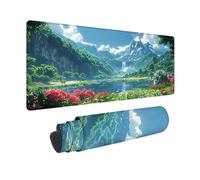 Alfombrilla Ratón XXL 800x400mm, Alfombrilla Ratón Verde Mouse Pad Paisaje Mousepad con Base de Goma Antideslizante, Impermeable Tapete Escritorio para Gamers, PC y Portátil, Regalo Mujer -zjn2509QA