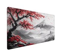 Alfombrilla RatóN XXL 800x400x3mm,Alfombrilla Ratón Rosa Mouse Pad Monte Fuji Tapete Escritorio,con Bordes Cosidos Impermeable Protector Escritorio para Jugadores,Oficina,Regalos para Hombres XZ-881