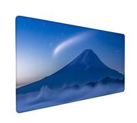 Alfombrilla Ratón XXL 800x400x3mm, Azul Alfombrilla Escritorio Base de Goma Antideslizante, Gaming Mouse Pad Superficie Suave, Mousepad Bordes Cosidos, PC Oficina Gaming Regalo, Monte Fuji 6-2046