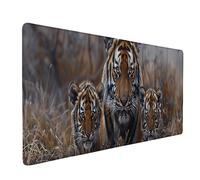 Alfombrilla Ratón XXL (800x400x3MM), Impermeable Alfombrilla Ratón Amarillo Mouse Pad Tigre Mousepad con Base de Goma Antideslizante Bordes Cosidos Tapete Escritorio para Jugadores, Oficina -ly2505HP