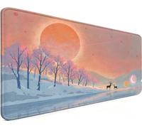 Alfombrilla Ratón XXL 800x400x3mm Mouse Pad Sunset 0-HP1OD | Grande Mousepad Con Bordes Cosidos Antideslizante Base de Goma, Material Oficina Accesorios Escritorio
