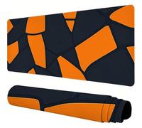 Alfombrilla Ratón XXL 800x400x3mm,Naranja Alfombrilla Ratón geometría Patrón Mousepad,Impermeable Antideslizante Mouse Pad,Mejora la precisión y la Velocidad,Accesorios Escritorio para Oficina J1-589
