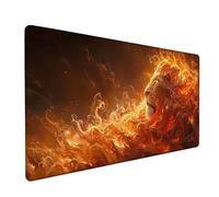 Alfombrilla Ratón XXL 800x400x3mm, Rojo Alfombrilla Escritorio Base de Goma Antideslizante, Gaming Mouse Pad Superficie Suave, Mousepad Bordes Cosidos, PC Oficina Gaming, Regalo Hombre, LeóN 2-3545