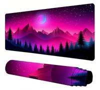 Alfombrilla Ratón XXL 800x400x3mm, Rojo Alfombrilla Ratón Luna Patrón Mousepad, Impermeable Antideslizante Mouse Pad, Mejora la precisión y la Velocidad, Accesorios Escritorio para Oficina J1-417