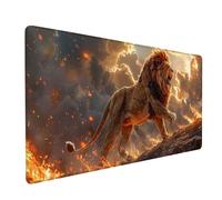 Alfombrilla Ratón XXL 800x400x3mm, Verde Alfombrilla Escritorio Base de Goma Antideslizante, Gaming Mouse Pad Superficie Suave, Mousepad Bordes Cosidos, PC Oficina Gaming, Regalo Hombre, LeóN 4-4830