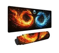 Alfombrilla Ratón XXL 80x30cm, Alfombrilla Ratón Rojo Mouse Pad FéNix Mousepad con Base de Goma Antideslizante, Impermeable Tapete Escritorio para Gamers, PC y Portátil, Regalo Mujer -zjn25096G